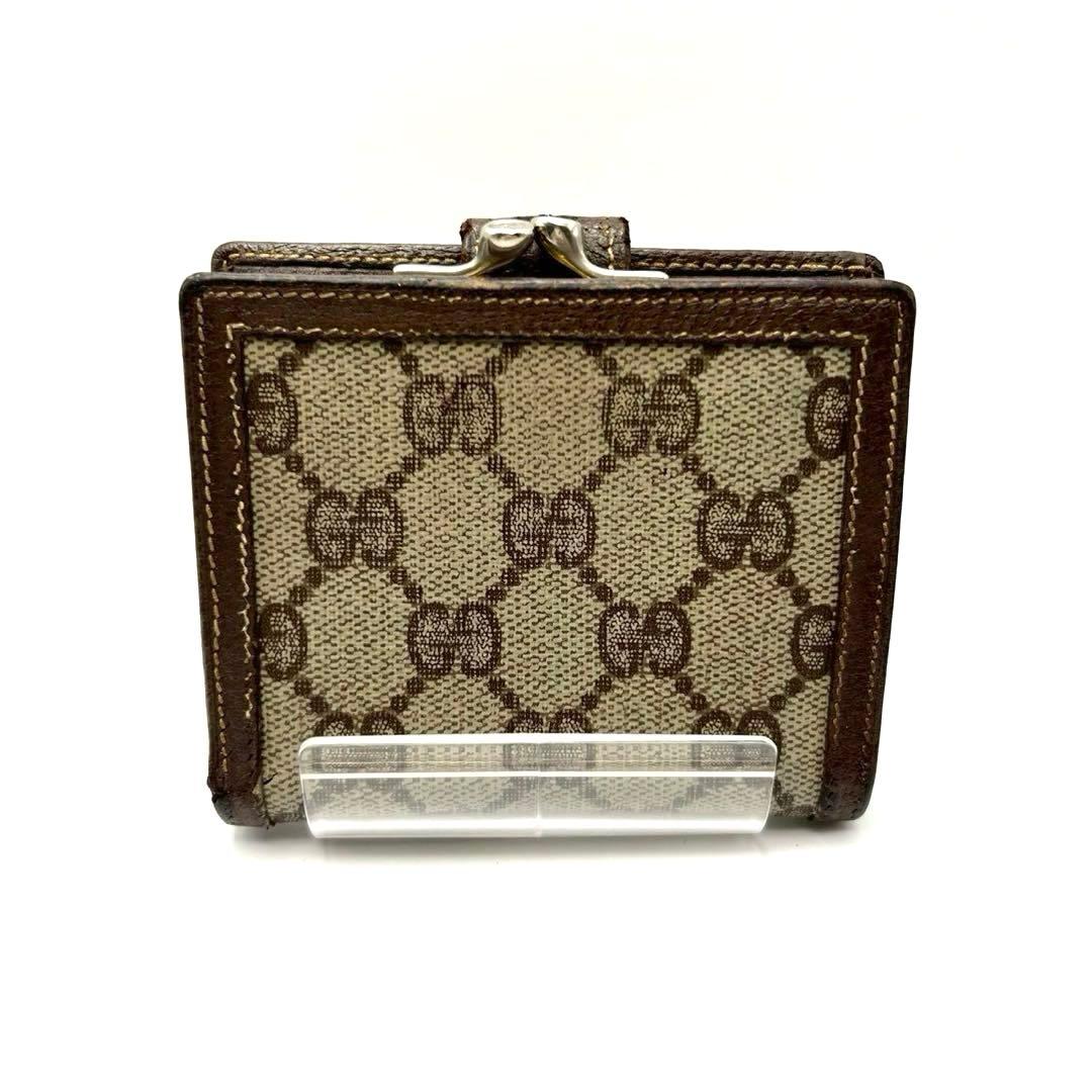 GUCCI オールドグッチ GG柄 がま口二つ折り財布 PVC ヴィンテージ