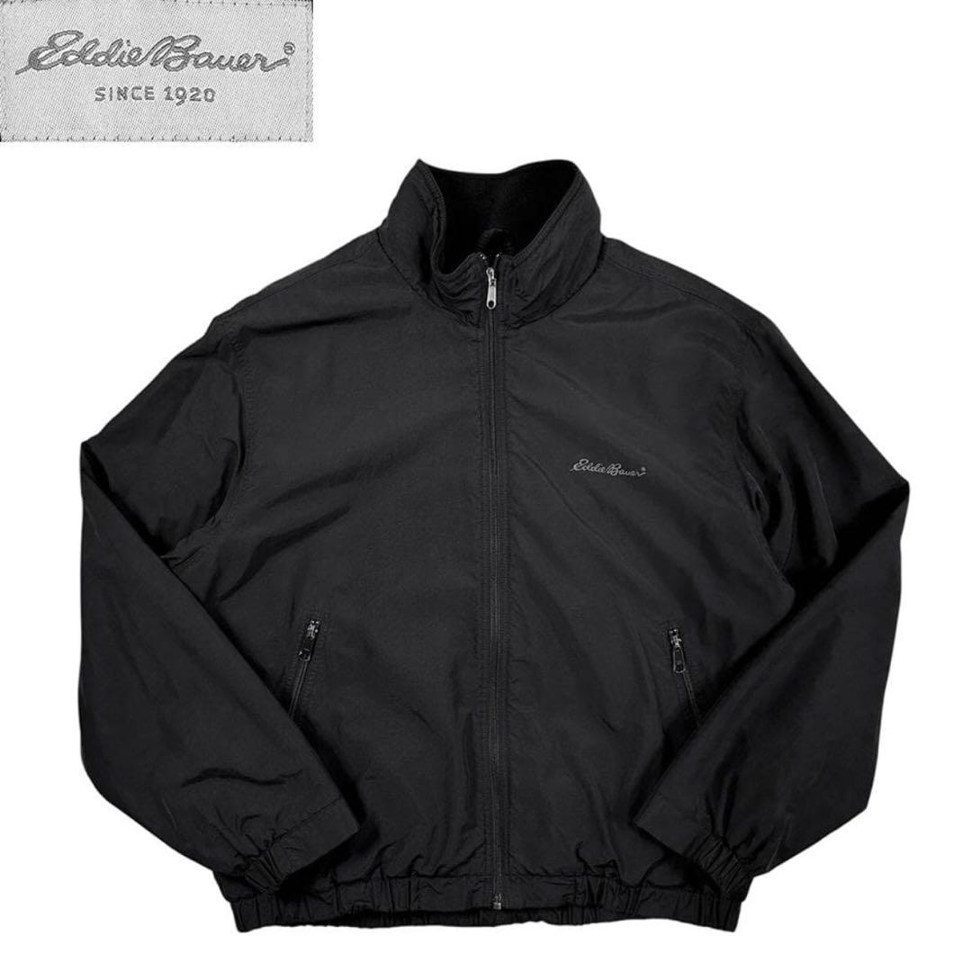 90s 00s EddieBauer ウォームアップジャケット オールブラック - メルカリ