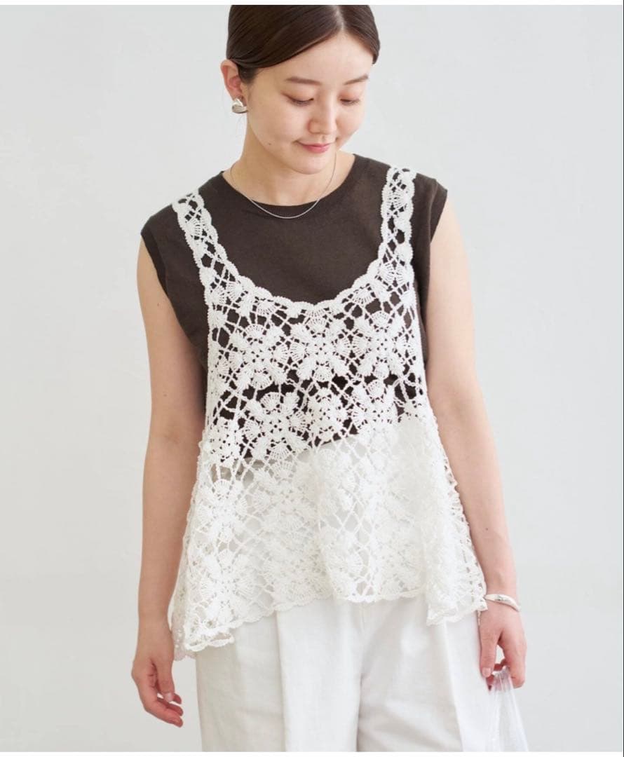 【新品】IENA クロシェタンク クロシェタンク（ニット／セーター）｜IENA（イエナ）の通販