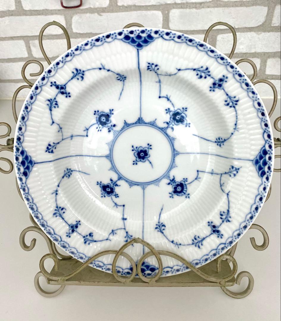 ロイヤルコペンハーゲンブルーフルーテッドハーフレース25cm深皿ディーププレート ブルーフルーテッド フルレース プレート 25cm|ロイヤル