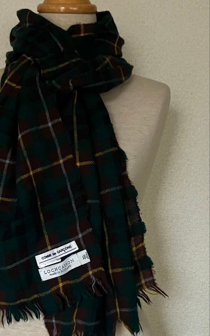 コムデギャルソン×LOCHCARRONウールチェックマフラー Lochcarron of Scotland ウール マフラー ギフト レディース