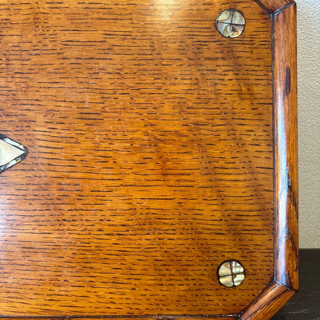 小島雄四郎 螺鈿 楢 小盆 民芸 角切盆 木箱入 黒田辰秋