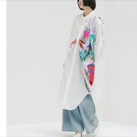 HERALBONY スカーフループ付き ベーシックシャツ 白 定価33,000円