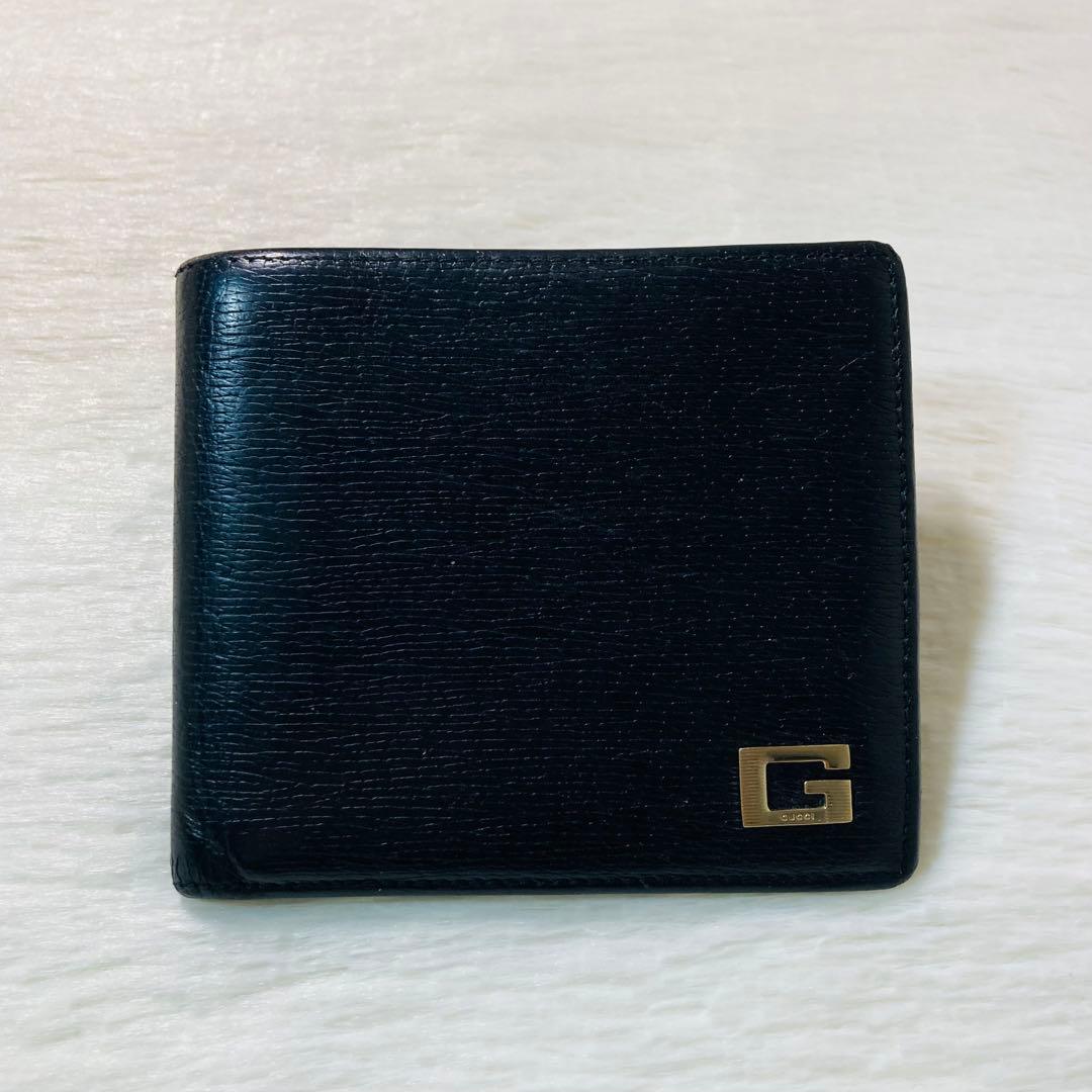 お買い得品　美品　GUCCI グッチ　二つ折り　レザー　ゴールドロゴ　人気　黒 楽天市場】グッチ 二つ折り財布 レディース スクリプト ジップ
