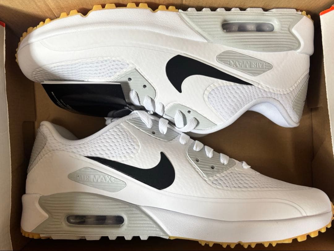 新品 28.5cm ナイキ エアマックス 90 G ゴルフシューズ 白 黒タグ