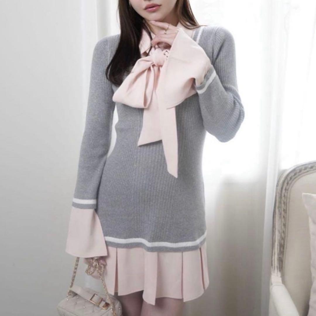 LIP SERVICE シャツドッキングプリーツワンピース　ピンク New colour】 秋に即完売したワンピから春カラー