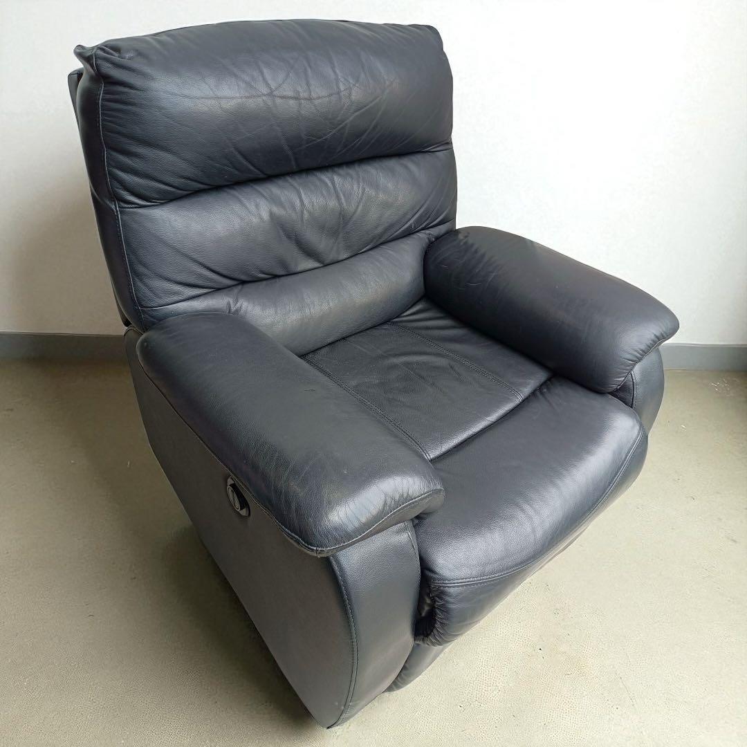 八6001【ニトリ】電動リクライニングソファ　ビリーバー　1人掛けソファ　本皮 ニトリ（NITORI） 1人用電動リクライニングソファ(Nビリーバ3 厚革 BR