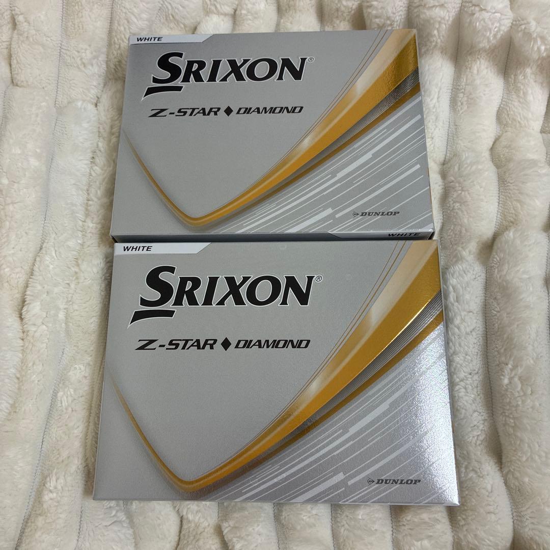 新品　Srixon Z-STAR DIAMOND ホワイト 2ダース スリクソン（SRIXON）（メンズ）ゴルフボール ゼットスター Z-STAR
