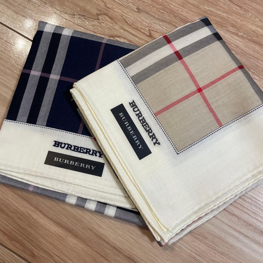 新品】BURBERRY／バーバリー ハンカチ 2枚まとめ売り チェック柄