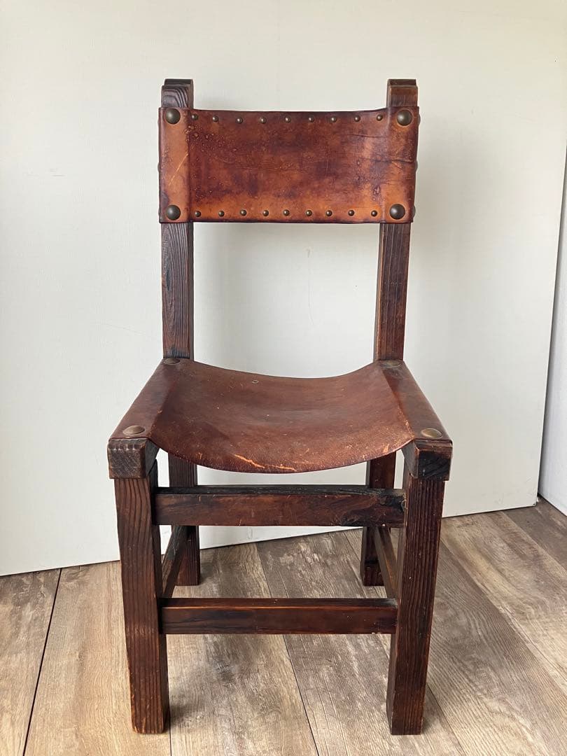 アンティーク　レザーチェア　本革張り　鋲打 Amazon｜椅子 革張り レザーチェア 本革 革製 アイアン アンティーク