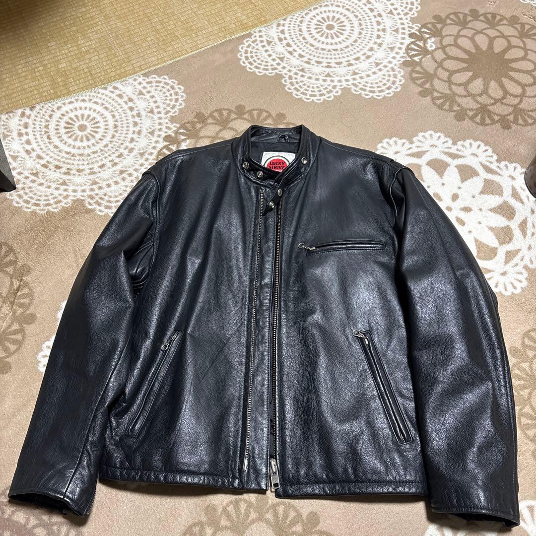 ラッキーストライク LUCKY STRIKE 本革シングルライダースジャケット