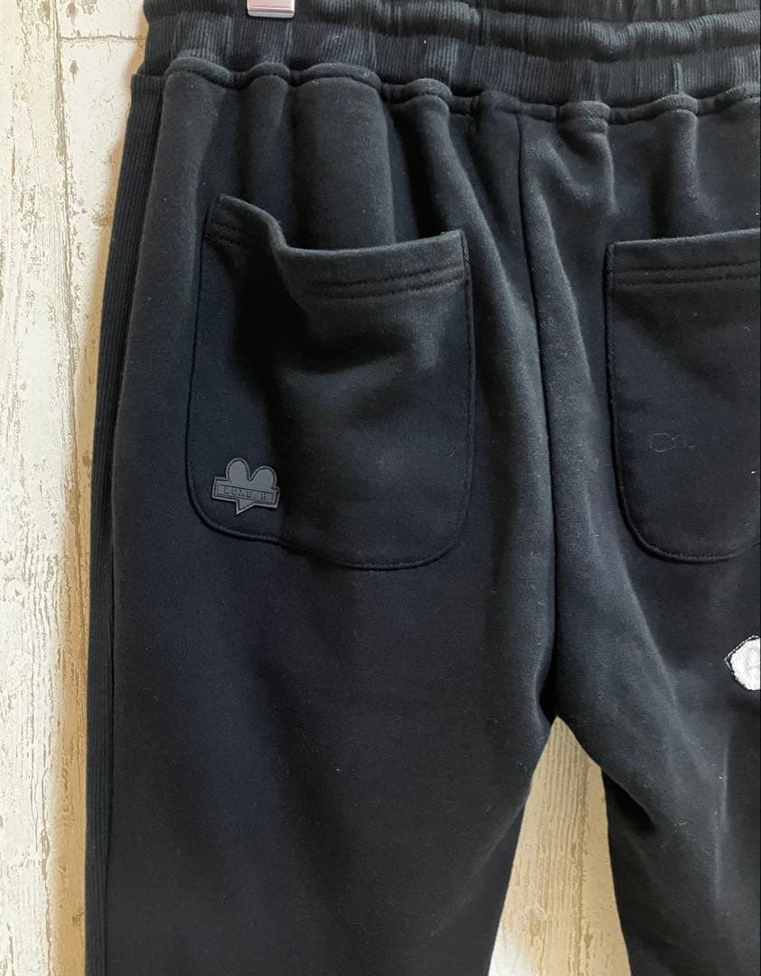 LUXE/R クロスデニム貼り付けスウェットパンツ LUXE/R