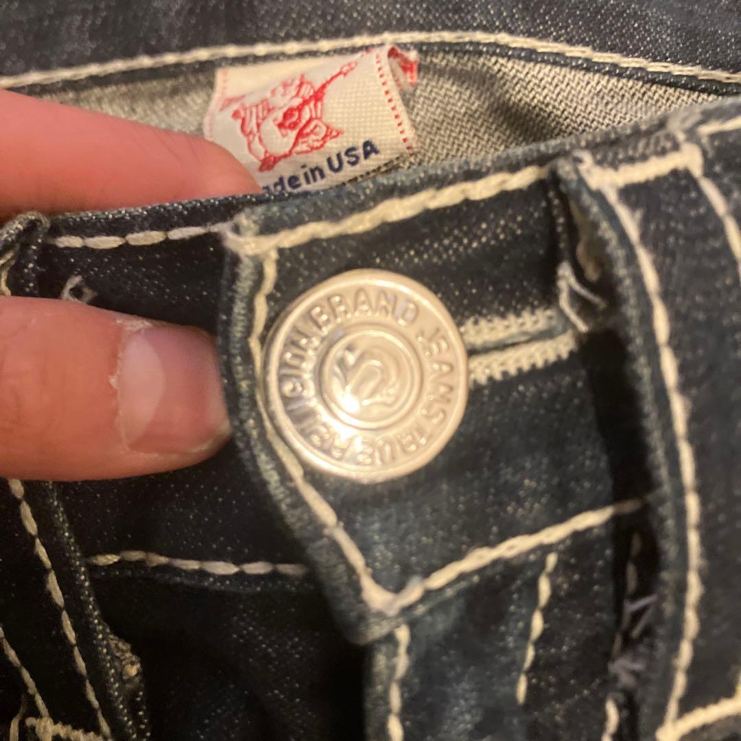 True Religion フレアデニム io着用 28 極太 白ステッチ - メルカリ