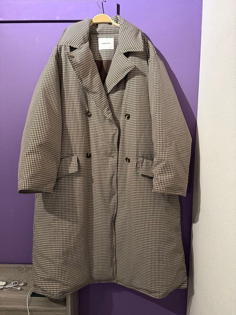 tageechita CLASSIC PLAID DOWN COAT - メルカリ