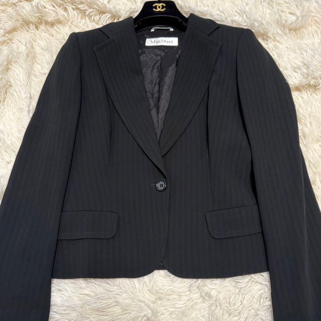 MaxMara フォーマル スーツセットアップ 大きめサイズ42 ストライプ