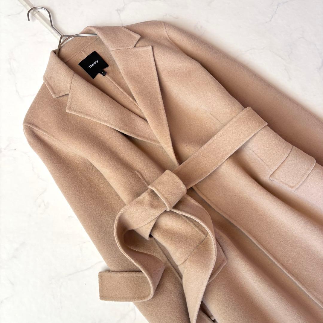 22AW✨セオリー カシミヤ混 ベルテッド ダブルフェイス コート P