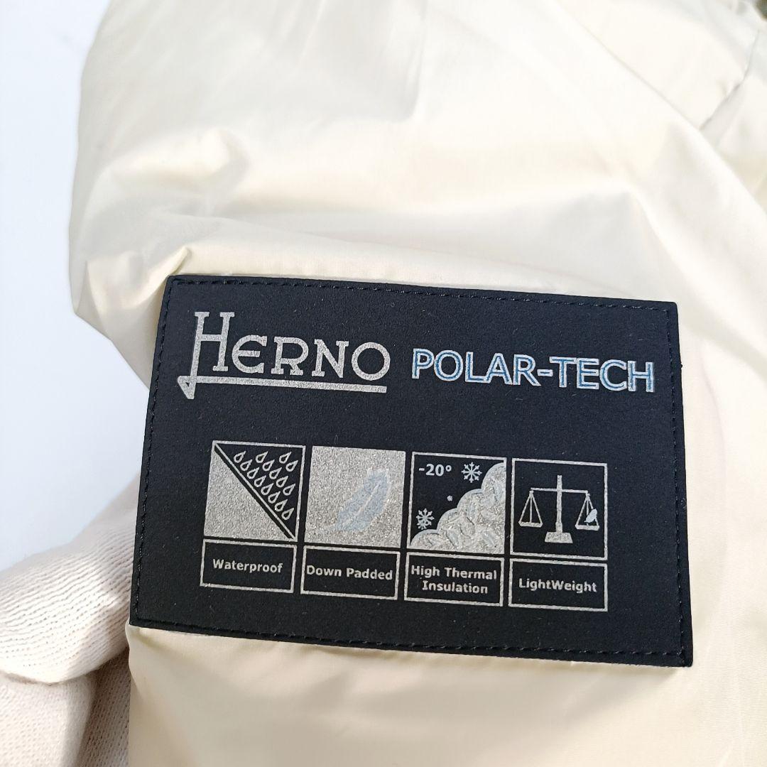 美品 HERNOヘルノ ポーラテック フードダウンコート 42 M〜L 異素材