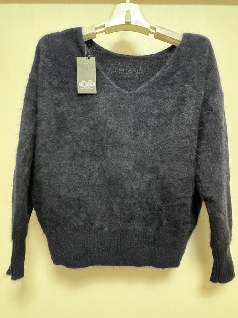新品 anuans ラクーンフォックス2wayネックプルオーバー ネイビー