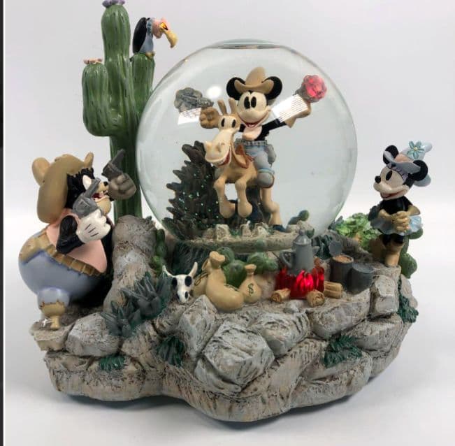(美品)ミッキーマウス スノードーム ウエスタン オルゴール 置物 美品)ミッキーマウス スノードーム ウエスタン オルゴール 置物 【公式