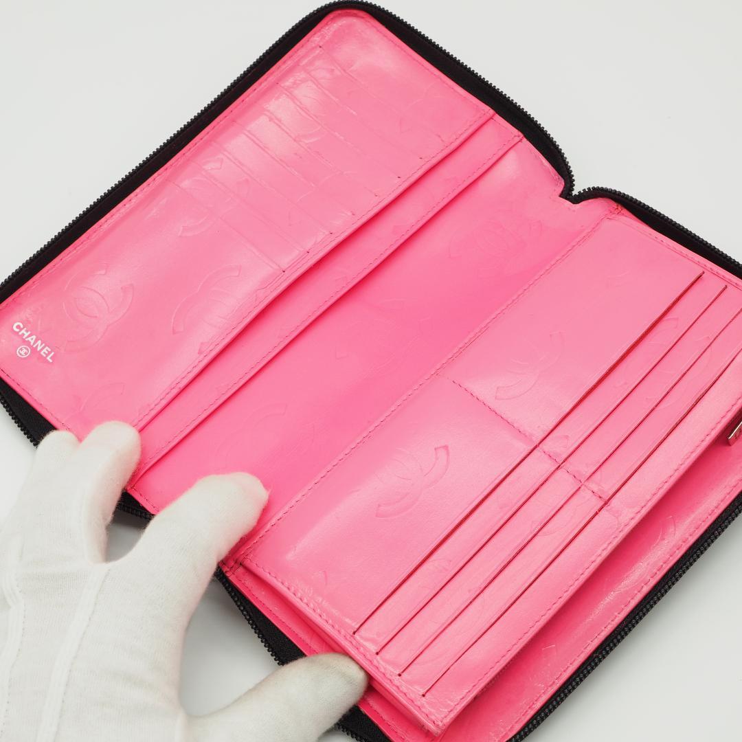 美品】CHANEL カンボンライン ラウンドファスナー オーガナイザー
