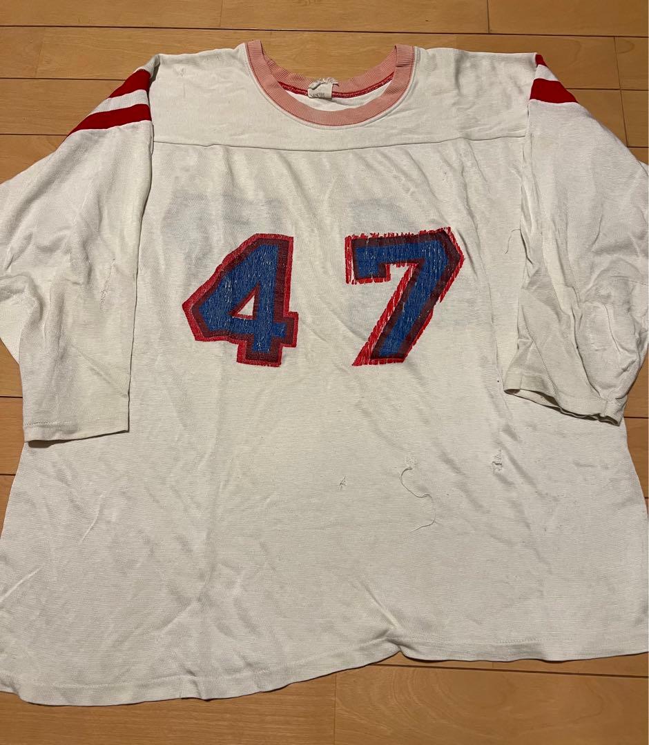 フットボールtシャツ 70s ヴィンテージ 70's ヴィンテージ 古着 champion フットボールTシャツ ビンテージ