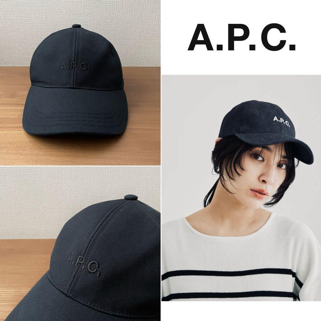 美品！A.P.C.ロゴキャップ アーペーセー 正規品 メンズレディース ブラック A.P.C.（アーペーセー） キャップ 帽子 CASQUETTE CHARLIE メンズ