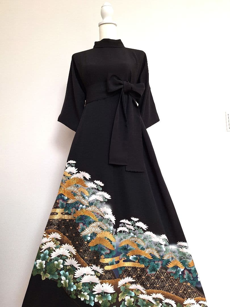 着物リメイクワンピース3698 着物リメイク】縫い方／Aラインワンピース作り方／Refashion DIY