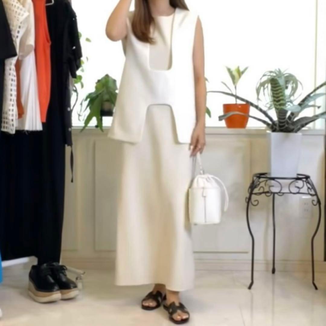 エンフォルド enfold ダブルクロスベスト ホワイト ふじあみ - メルカリ