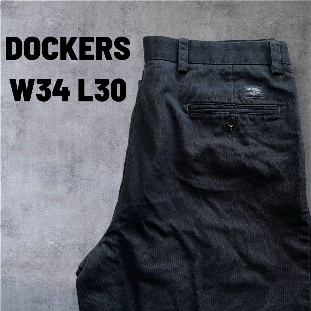 DOCKERS 2タック チノパン ブラック W34 L30 - メルカリ