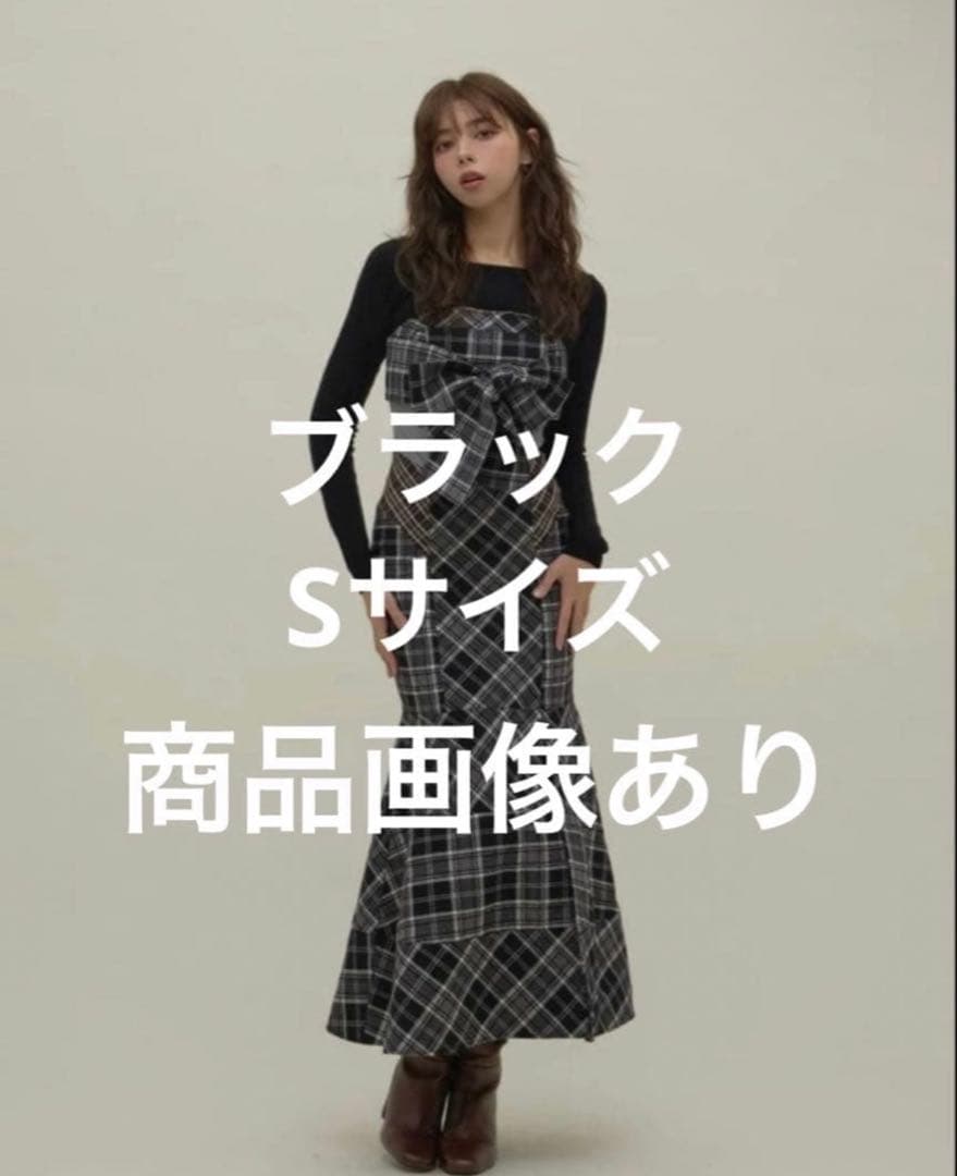 andmary Juni check dress 正規品 ブラック black - メルカリ
