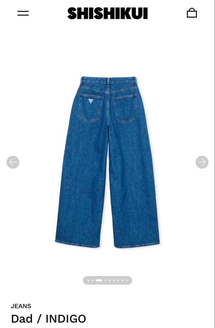 SHISHIKUI Dad 36ワイドレッグデニムパンツ インディゴ - メルカリ
