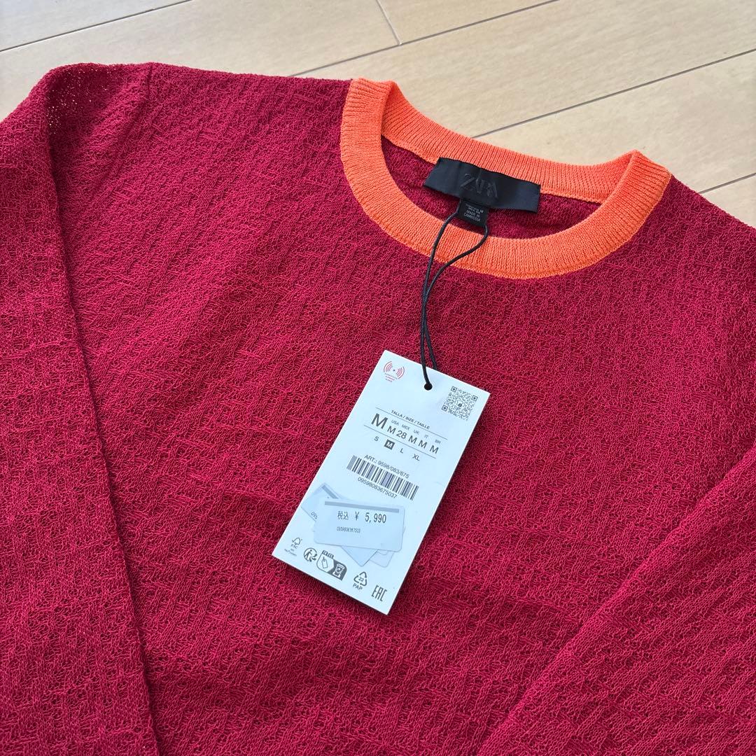 ZARA タグ付未使用 バイカラー ニット - メルカリ