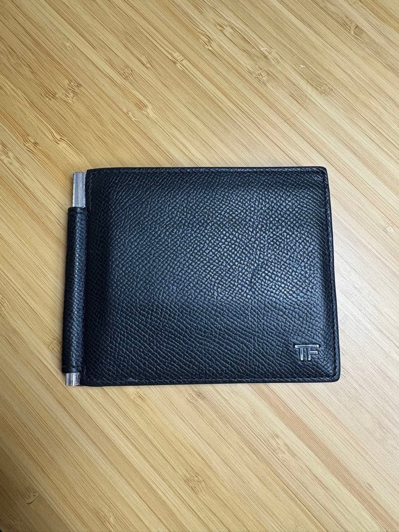 TOM FORD レザー マネークリップ ブラック TOM FORD（トムフォード） 財布 二つ折り財布（マネークリップ