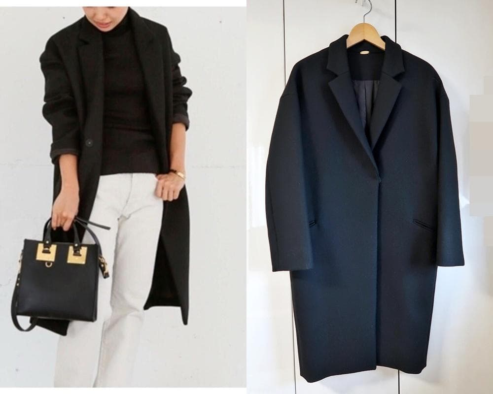 美品■ドゥーズィエムクラス■ チェスターコート■黒■sizeF■定価6.9万 Deuxieme Classe（ドゥーズィエムクラス） コート チェスターコート