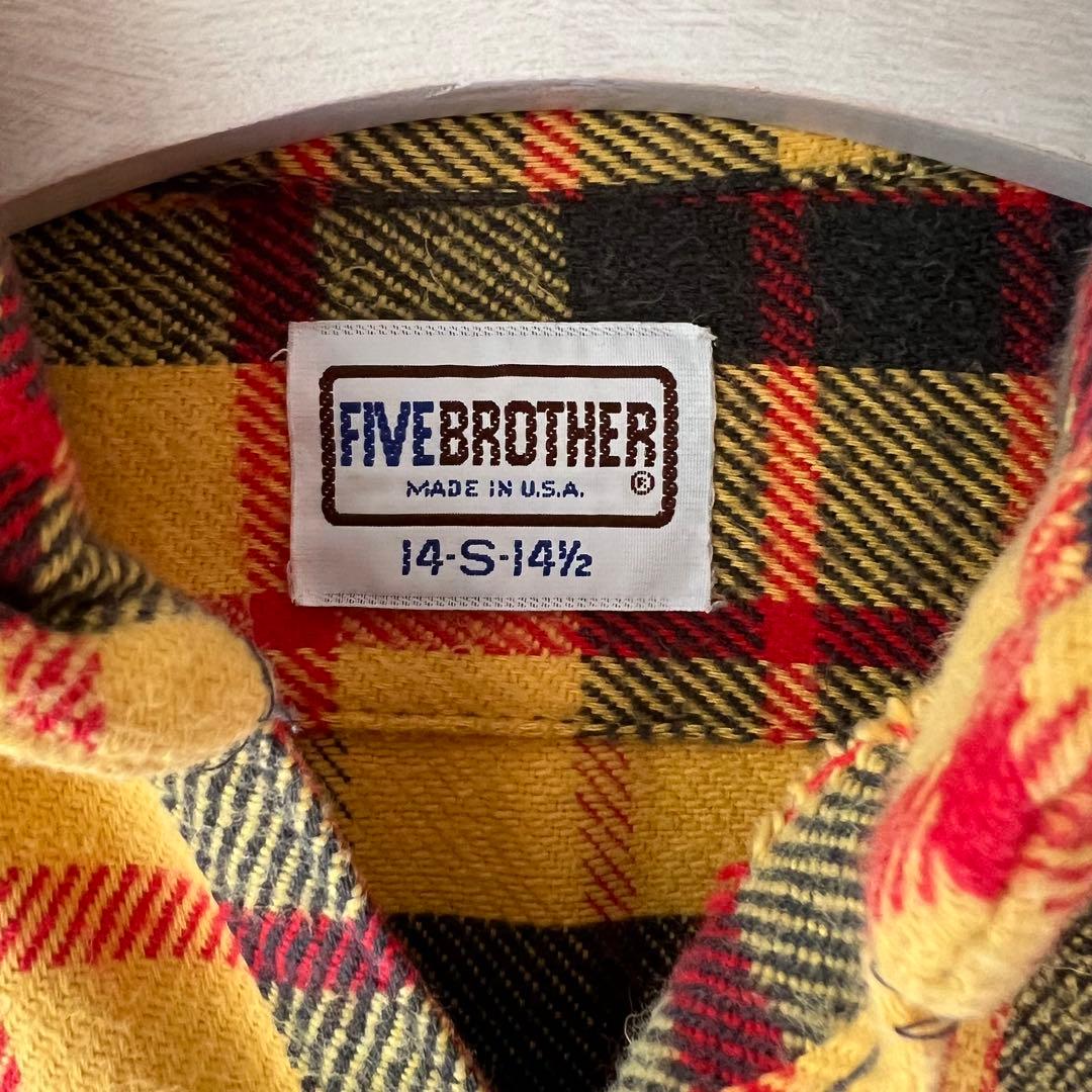 70s80s usa製 FIVE BROTHER ネルシャツ 裏ボーダー 良配色 - メルカリ