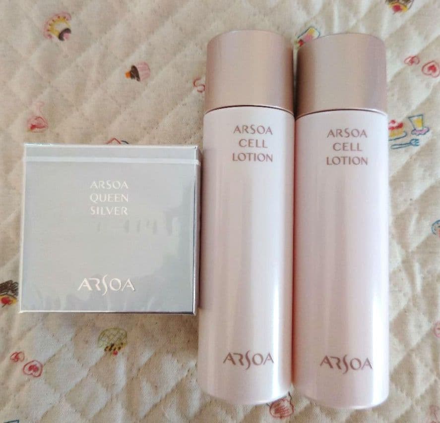 アルソア　クイーンシルバー、石鹸、セルローション×2 ARSOA（アルソア） クイーンシルバー 135g ×2個（レフィル) フィルム