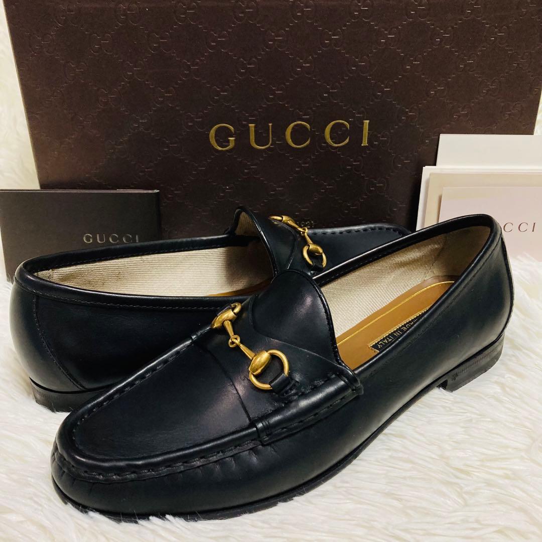 GUCCI グッチ ゴールド ホースビット36 ローファー 1953 ブラック