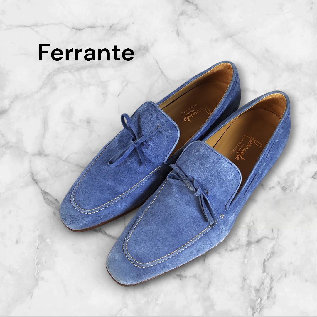 フェランテ|ローファー|スエード|6.5|水色|i1783 フェランテ / FERRANTE / ISEO / スエード ローファー【ネイビー