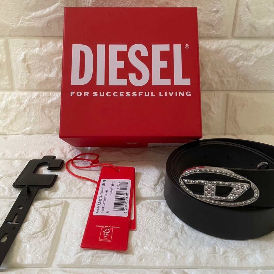 DIESEL★正規品【美品】ストーンベルト X10305 PR271 /80 DIESEL([イリョウ/フクショク]ディーゼル) / Dバックル/ラインストーン
