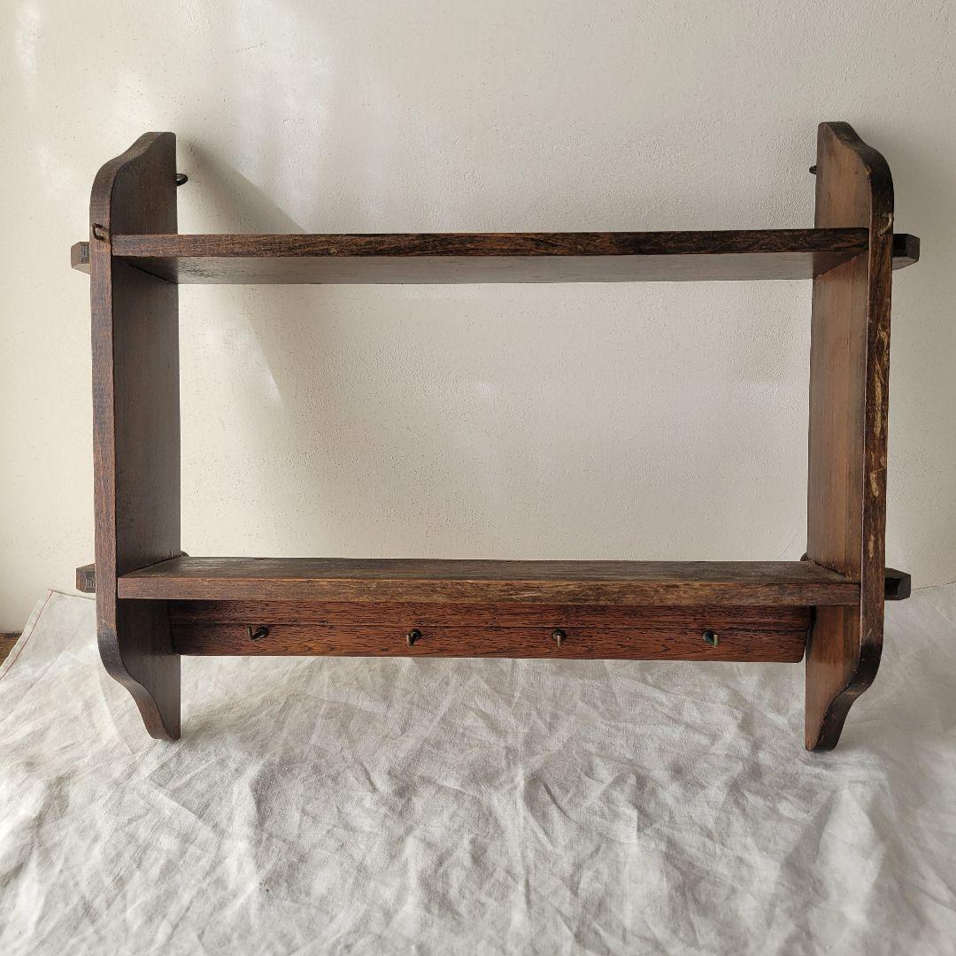 フランス　アンティーク　飾り棚　壁掛け フランスのウォールシェルフ、オーク材のおしゃれなアンティークの壁