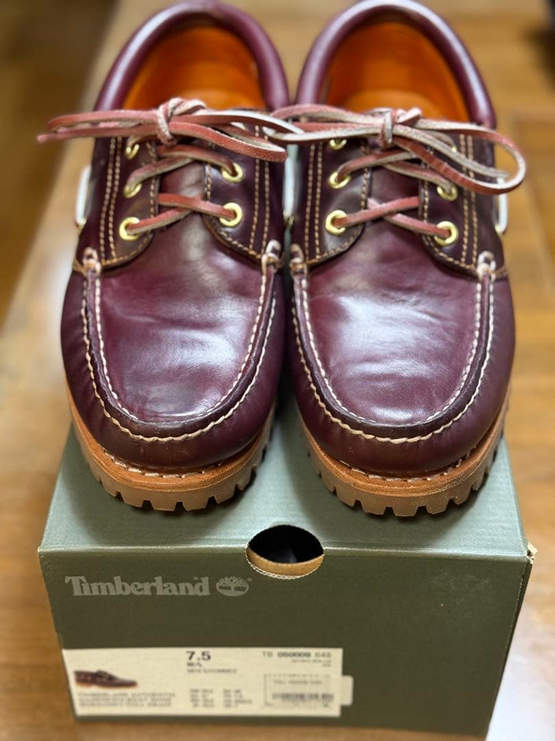 Timberland 3eye デッキシューズ 7.5 バーガンディ Timberland（ティンバーランド） デッキシューズ メンズ HERITAGE 3