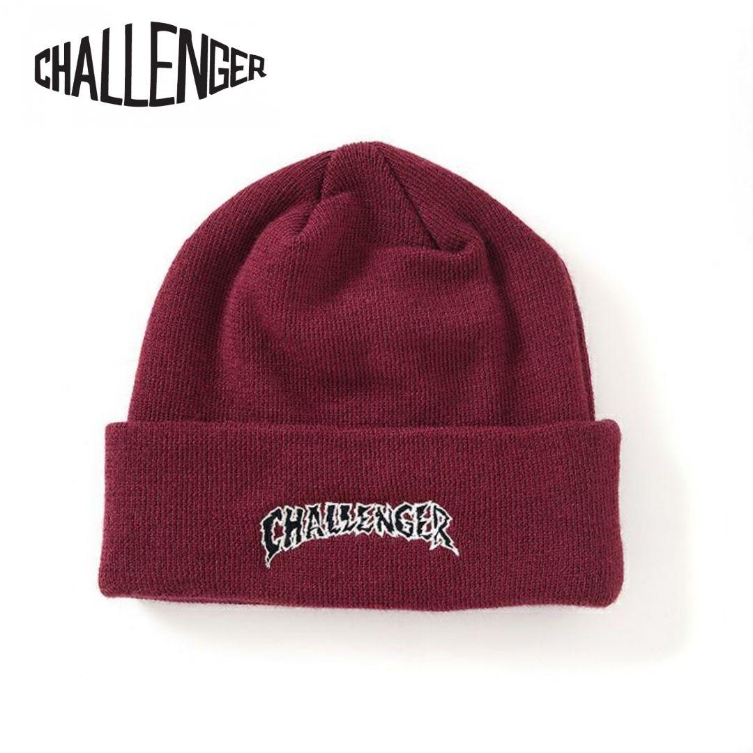 CHALLENGER CRUSH LOGO KNIT CAP　BURGUNDY CHALLENGER チャレンジャー CRUSH LOGO KNIT CAP クラッシュロゴニット