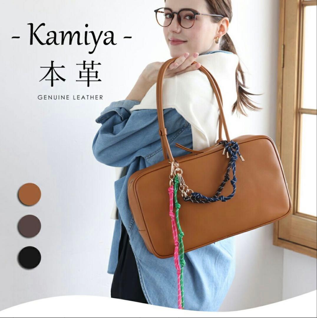 東京百花　Kamiya 本革 トートバッグ ブラウン トウキョウヒャッカ 東京百花 【kamiya カミヤ】ブラウン （BROWN