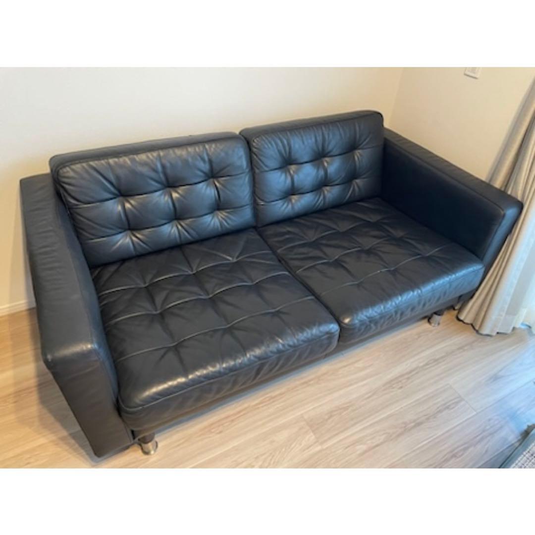IKEA 2人掛けソファー LANDSKRONA ランズクローナ ブラック - メルカリ