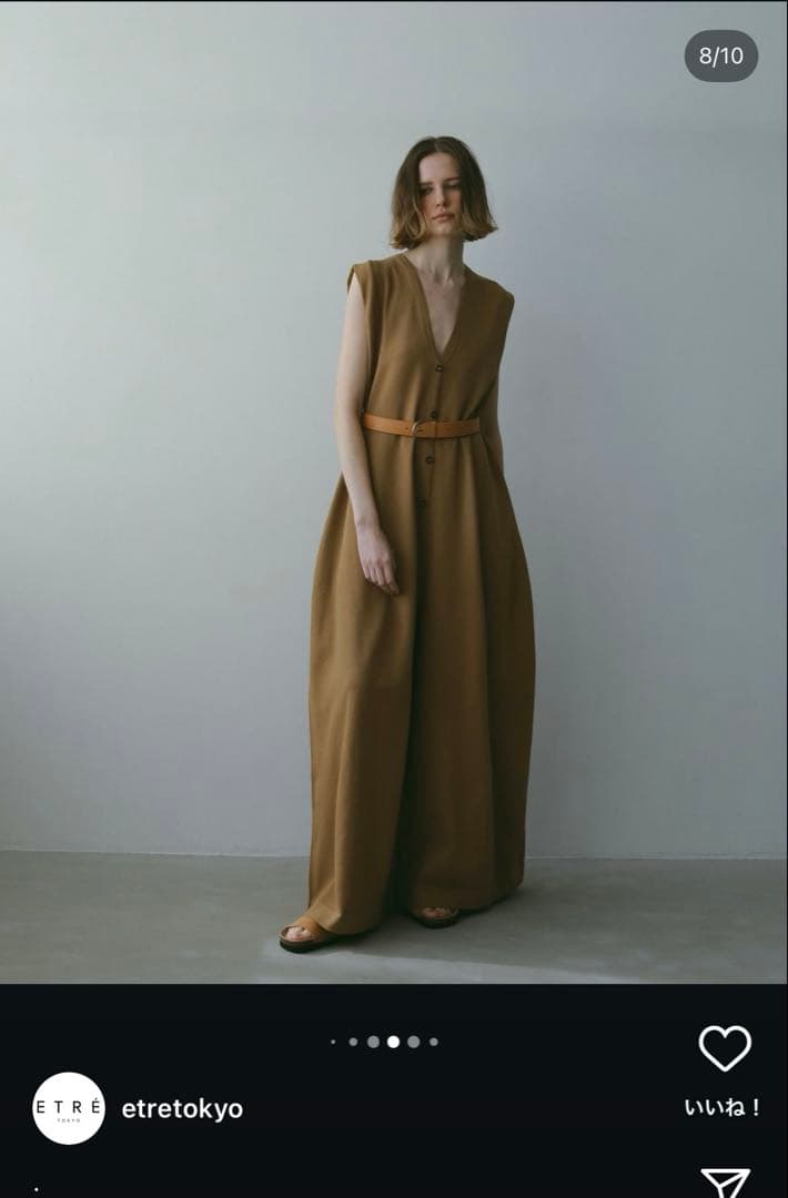 フロントボタンニットオールインワン CAMEL/S SNIDEL｜フロントボタンニットワンピース | Rakuten Fashion(楽天