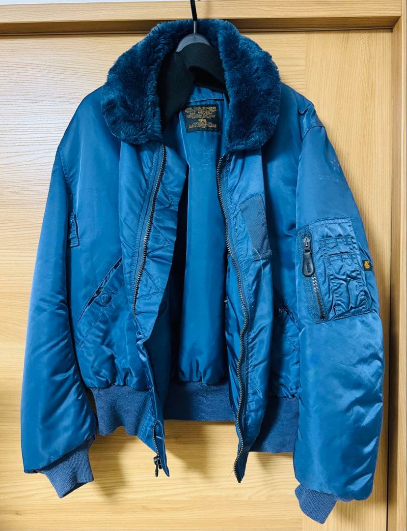 あ*ん様 ALPHA B-15C アルファ フライトジャケット Deadstock 1993'S©ALPHA type VINTAGE B-15C アルファ フライトJK 紺
