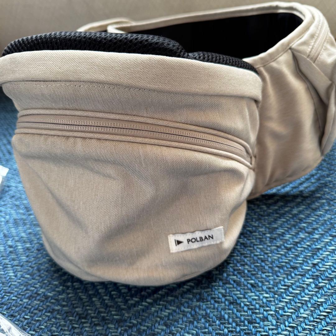 美品　POLBAN ADVANCE ヒップシート ベージュ　ショルダーベルト付き レビュー特典付き ポルバン アドバンス ヒップシート シングル