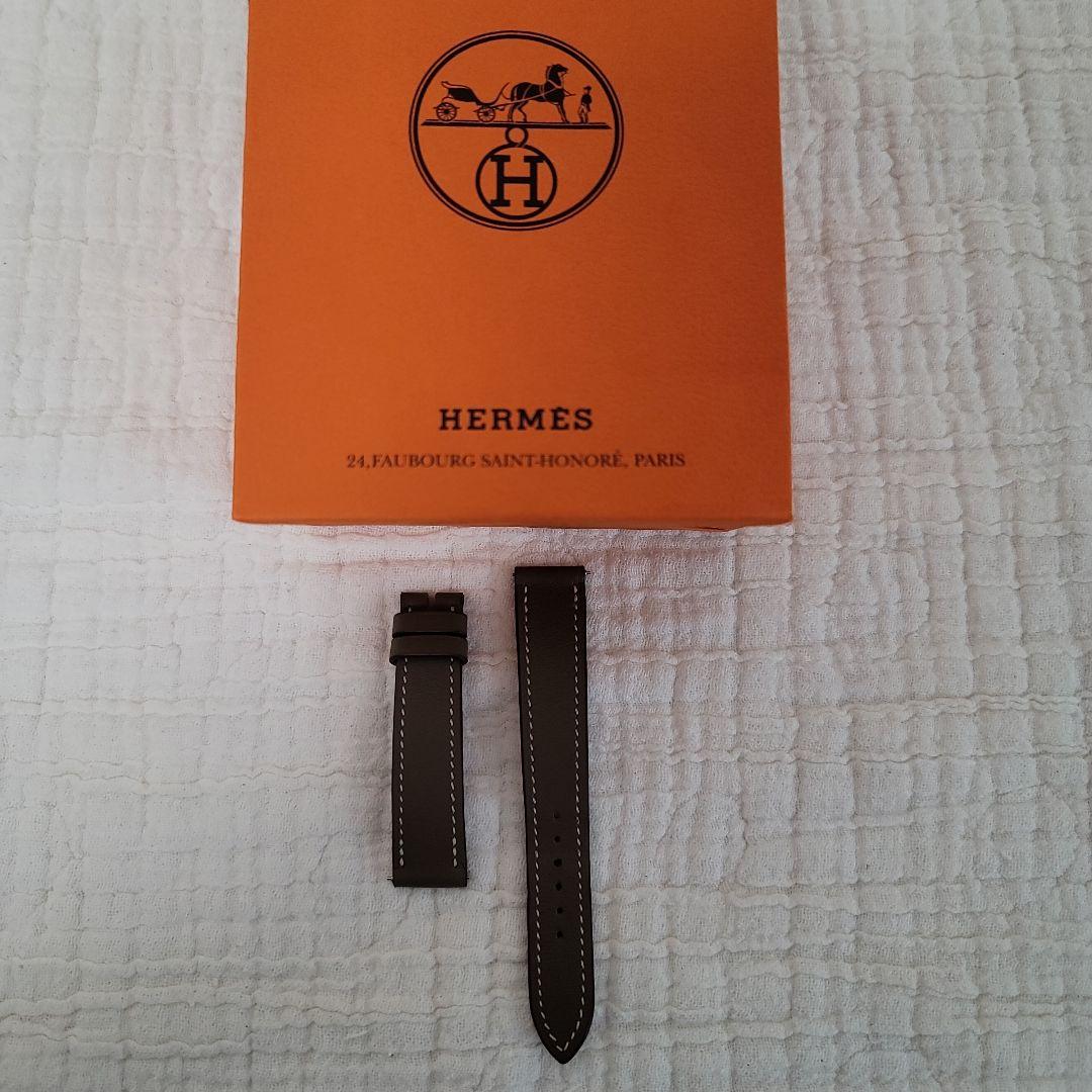 HERMES 腕時計 レザーバンドのみ エトゥープ 付け替え用 CASSIS（カシス） エルメス Hウォッチ 用 HERMES H Watch にぴったりの