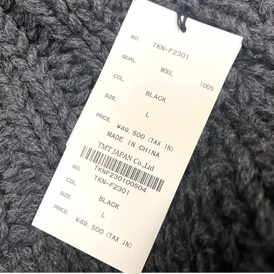 L 定価4.9万 TMT ウール100％ タートルネック ニット セーター 黒