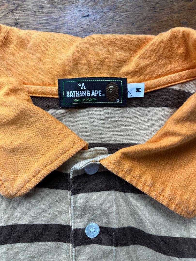 A BATHING APE ストライプポロシャツ - メルカリ